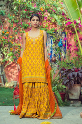 Yasmin Zaman - Misha - Marigold & Yellow - 3 Piece